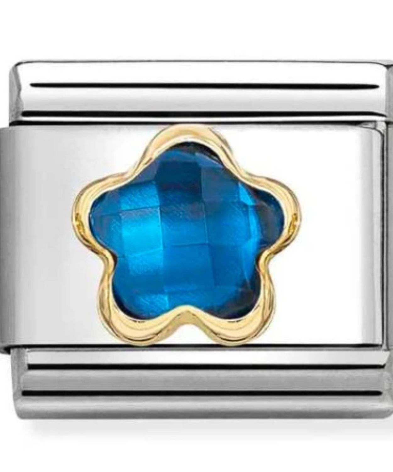 Charms NOMINATION 18K Niebieska cyrkonia kwiatek Gold.jpg